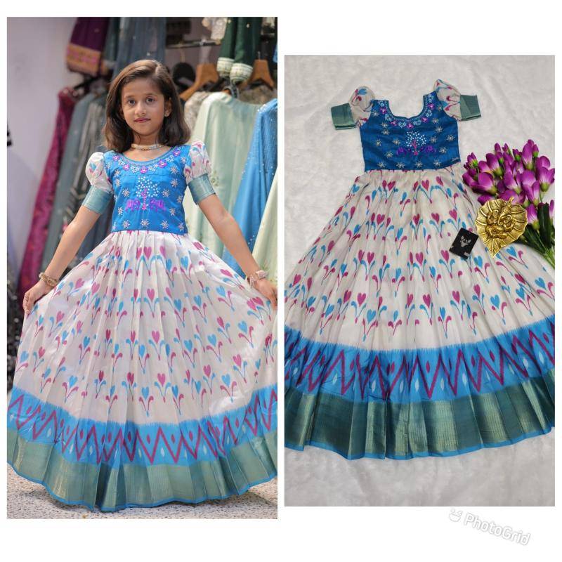 Kids gown silk Wholesale kids casual wear